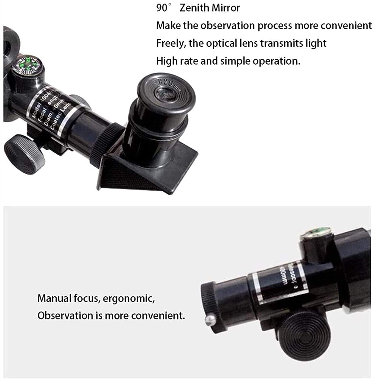 Monoscopio Refractor de Astronomía para Principiantes de 40 Mm con 2 Oculares, Trípode, Telescopio de Viaje Ultra Claro para Adultos