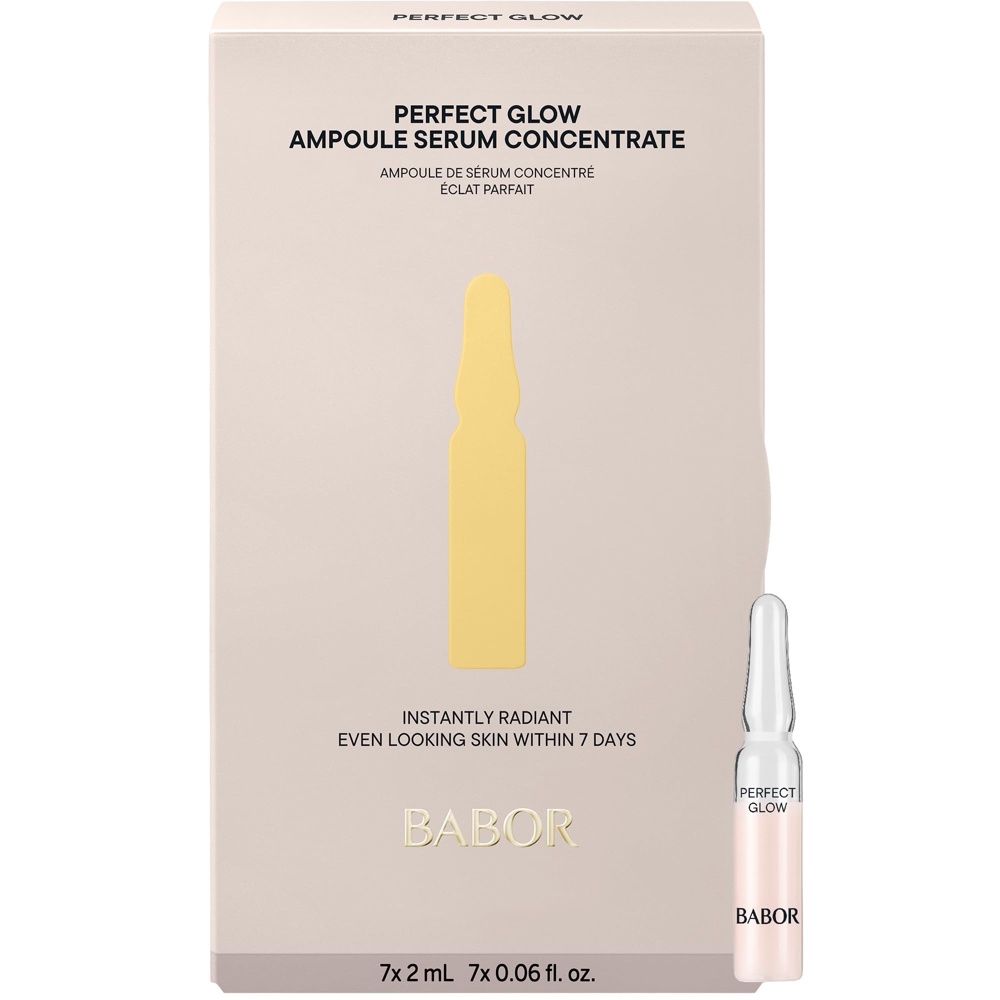 BABOR Perfect Glow, Serum Ampullen für das Gesicht, Mit Glow Pigmenten für einen strahlenden Teint, Vegane Formel, Ampoule Concentrates, 7 x 2 ml