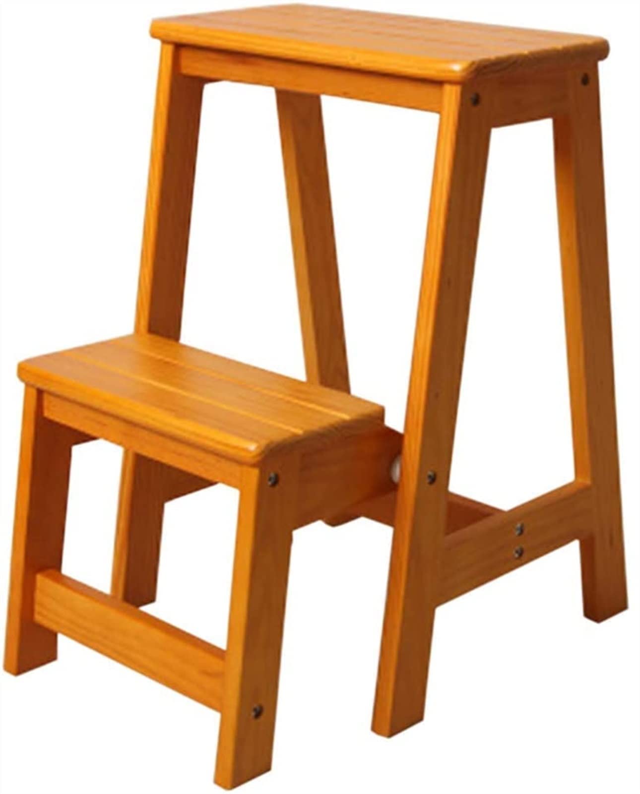 Escabeau 2 marches en bois massif pliant pour adulte supportant 150 kg