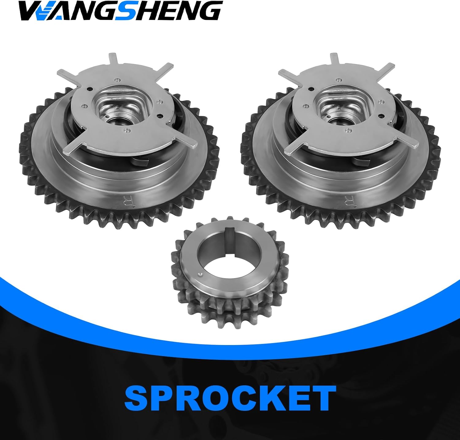 WANGSHENG 5.4 Timing Chain Kit with Cam Phaser & Valve Cover Gasket, For 2004-2011 Ford F-150 F-250 F-350 Super Duty Expedition, for 2005-2010 Lincoln Navigator, 5.4L 3V Triton 24 Valve Engine