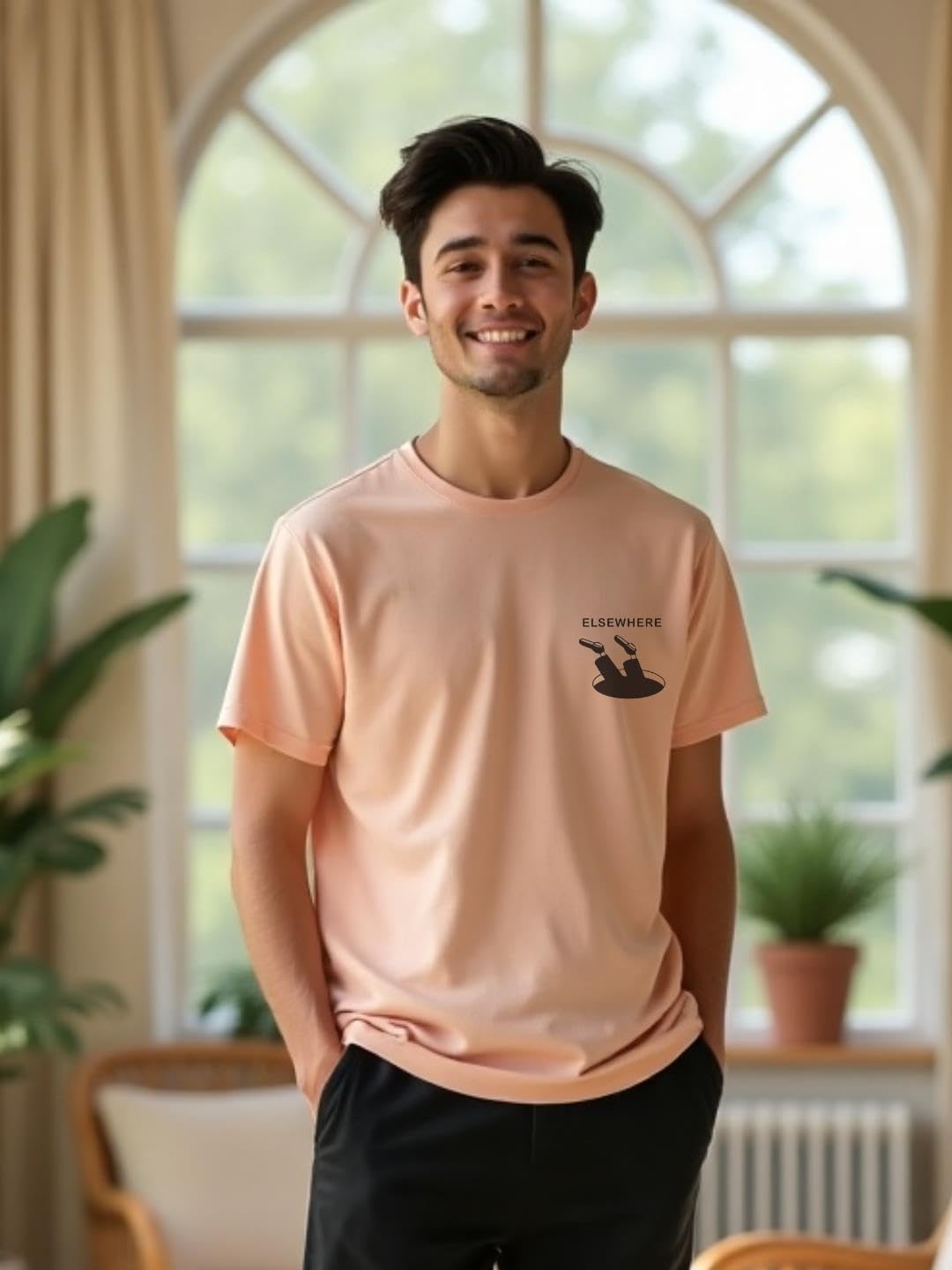 NOBERO Camiseta de corte regular con estampado gráfico para hombre