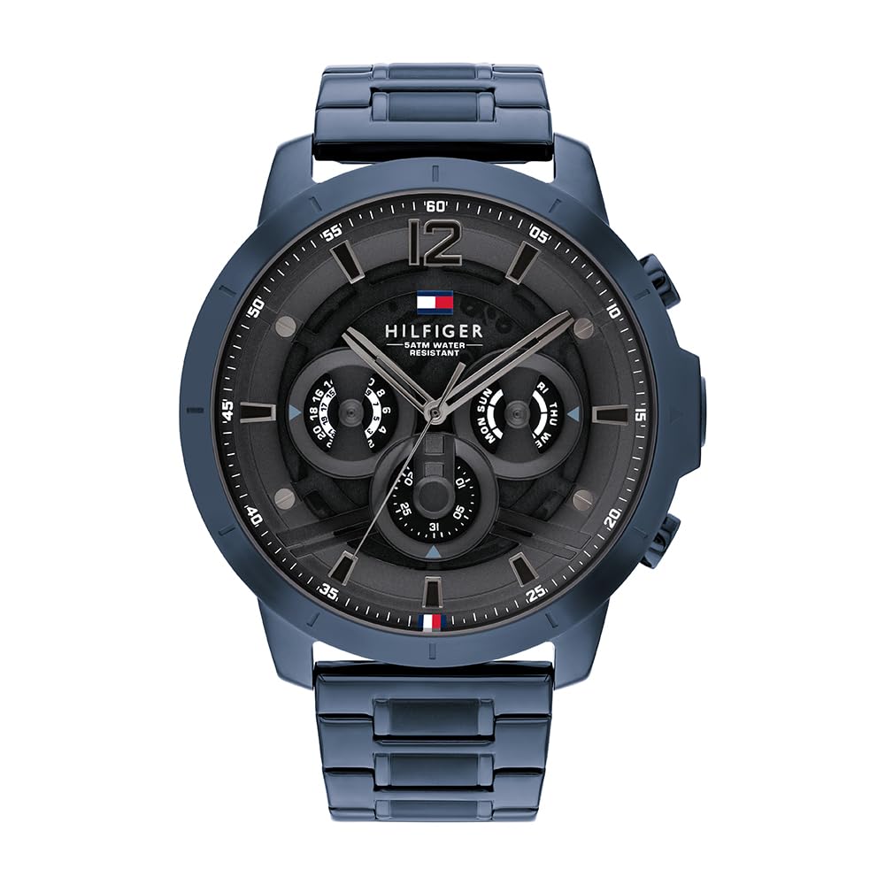 Tommy Hilfiger Zegarki męskie Analogowe kwarcowe 32022052, Niebieski, taille unique, Bransoletka
