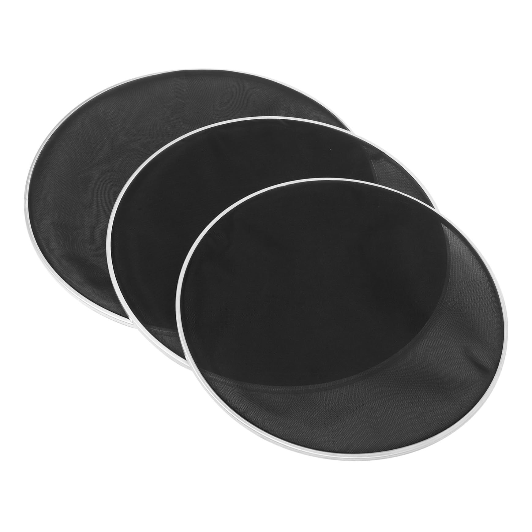 ERINGOGO 3 Pcs Mute Drum Heads Silent for Replacement Drumheads Layers Double Layer Replacement Mesh Replacement Mute Drum Skin Silent Drum Heads Mesh Drum Heads Drum Parts Network Black