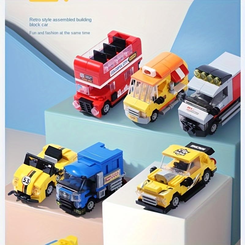 78 Piece Construction Set Pink Racing Car Building Blocks Set - 78pc ...