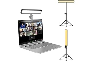 Video Conference Lighting with Tripod for Laptop and Computer - Webcam Light for Streaming