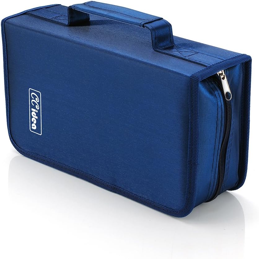 CCidea 128 Capacity CD/DVD Case Holder, Storage Binder (Blue)