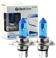 PAR LAMPADAS SUPER BRANCAS 12V H4 8500K 60/55W TECH ONE