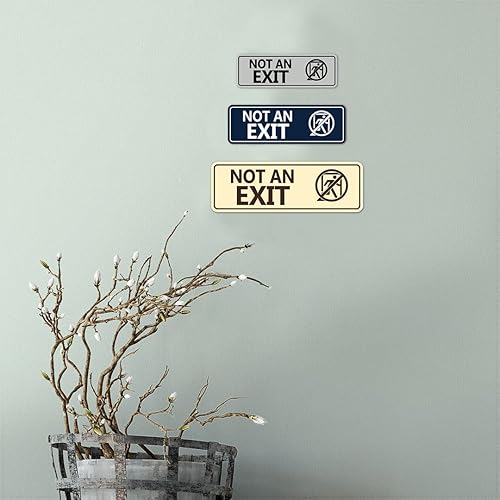 Miniatura 4 de Letrero estándar con texto en inglés Not an Exit (Stick Man) (plata cepillada)  Pequeño