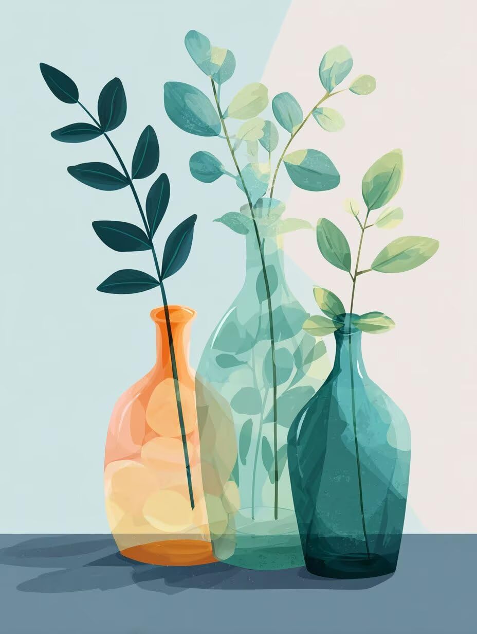 Malowanie butelek po numerach, dla dorosłych, sztuka i rzemiosło dla dzieci, malowanie według numerów, dla dorosłych, farba roślinna według numerów, akwarela DIY, akrylowy obraz olejny, zestawy na