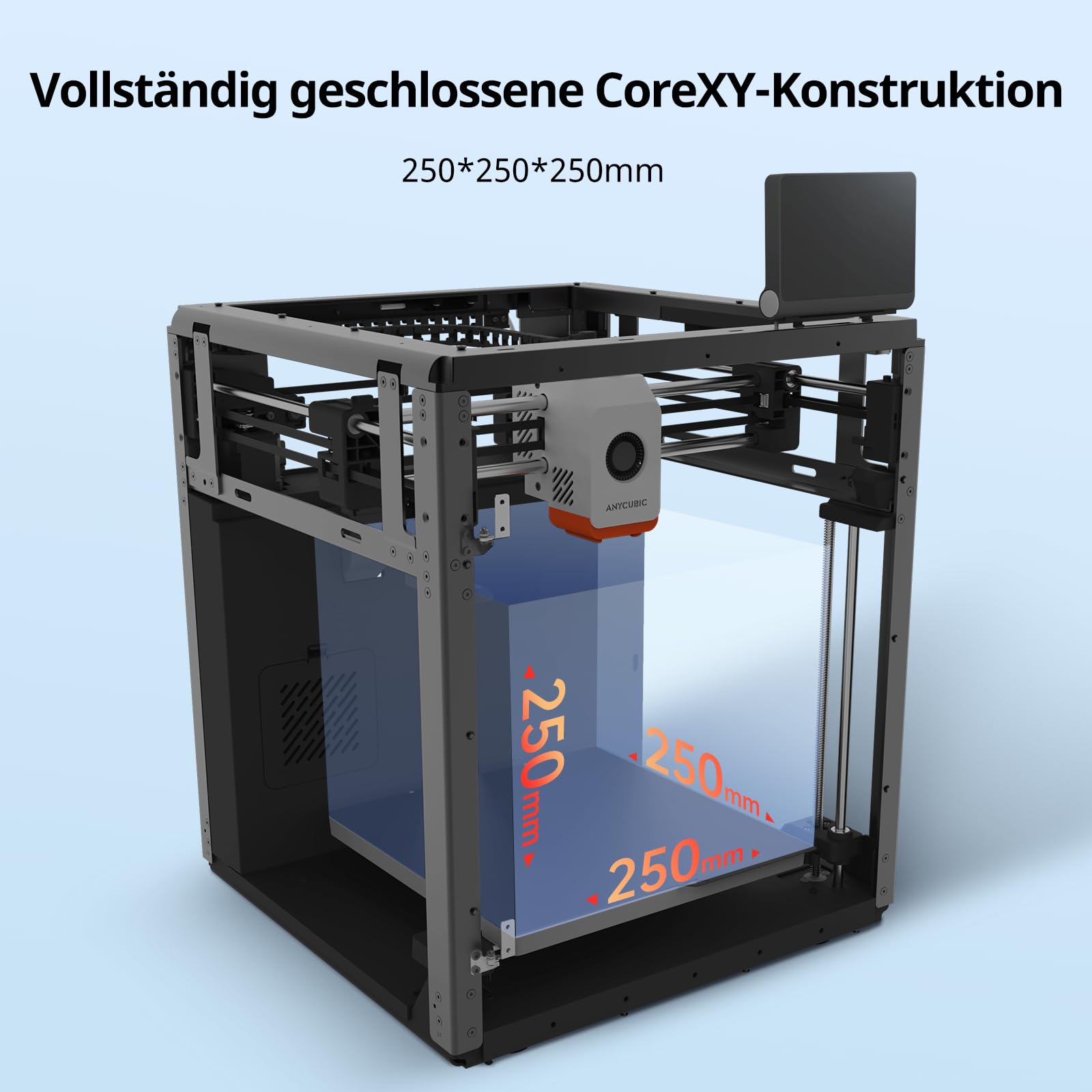 Anycubic Kobra S1 Combo 3D-Drucker Mehrfarbig, Geschlossene CoreXY-Struktur, 600 mm/s Schnelles Drucken, Trocknung Filament während des Drucks, 320 °C Hotend, Druckgröße 250 x 250 x 250 mm