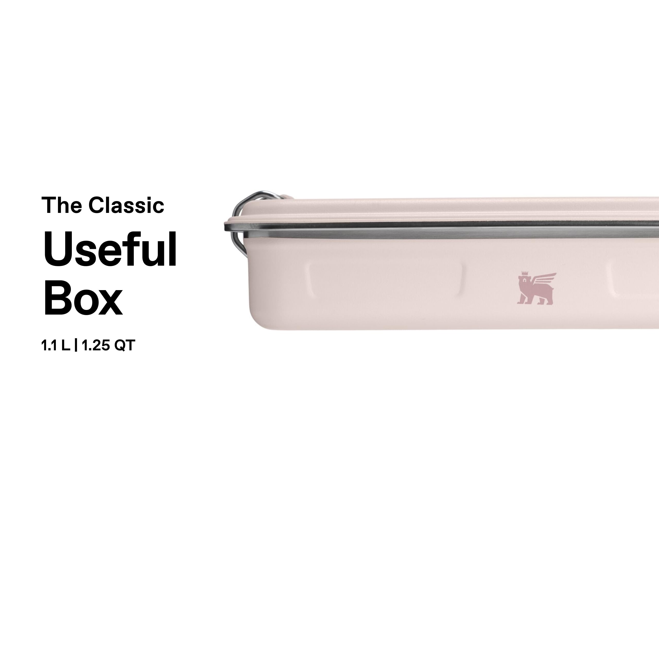 STANLEY The Useful Classic Box 1.2L - Apta Para Lavavajillas - Fiambrera de acero inoxidable - Fiambrera apilable - Sin BPA - Cierre seguro - Rose Quartz