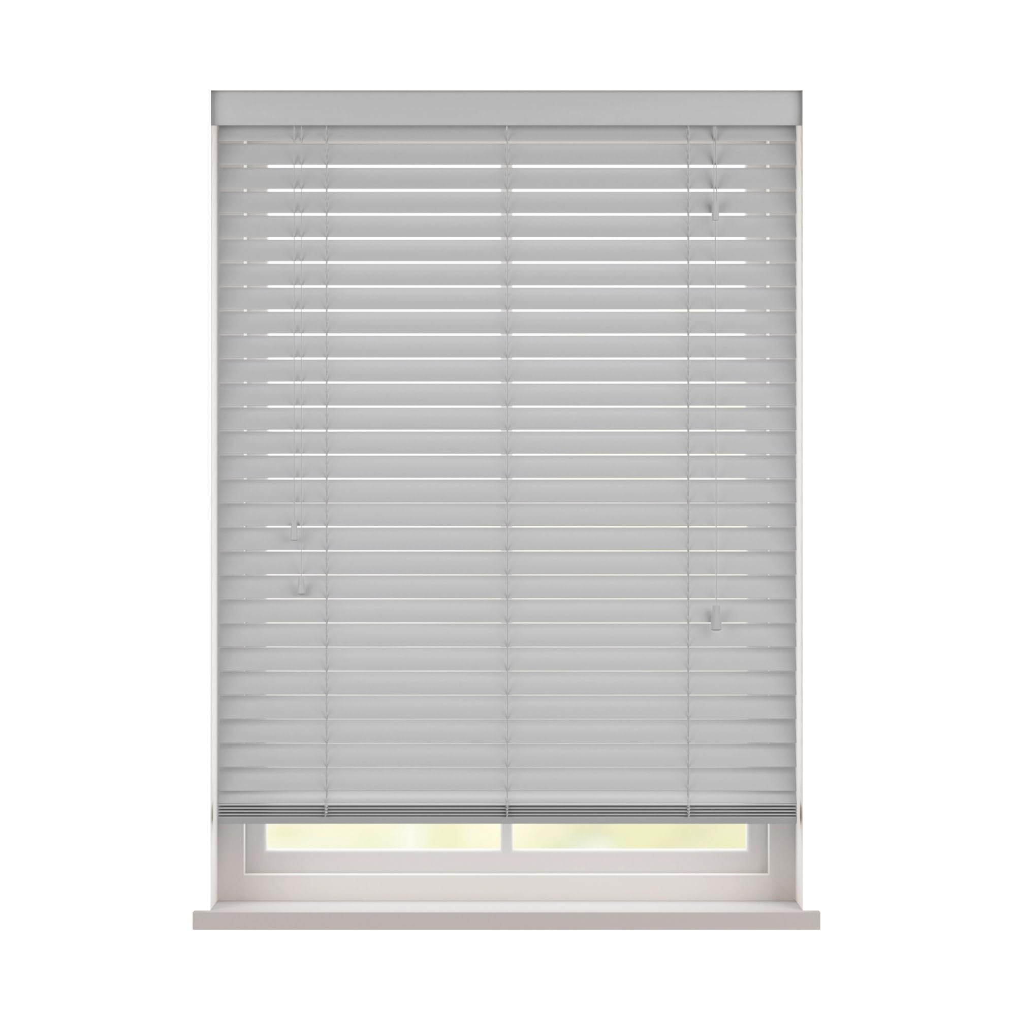 Custom Made To Measure Real Wooden Venetian Blinds with strings (50mm Slats) (Relaxed Grey, 40cm - 60cm (Width) x Up To 180cm (Drop))