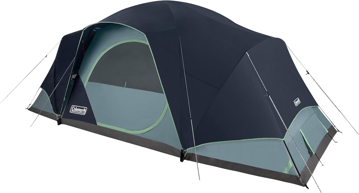 Coleman Skydome XL Tienda de campaña familiar grande con configuración de 5 minutos, tienda de campaña resistente a la intemperie con toldo para lluvia y bolsa de transporte, se adapta a varias camas de aire Queen, hecha de materiales sin PFAS