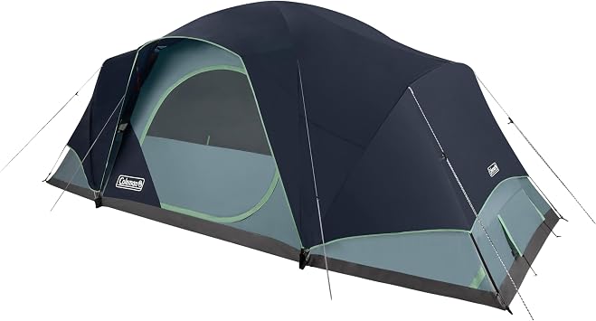 Coleman Skydome XL Large Family Tent, Weatherproof 8/12 Person Tent Sets Up in 5 Mins, Rainfly & Carry Bag Included, Made of PFAS-Free Materials