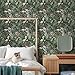 Fititem Floral Peel and Stick Wallpaper Boho Floral Contact Paper Flower Removable Self Adhesive Contact Paper Wildflower Dark Green Vintage Waterproof Wallpaper Bathroom Bedroom Leaf 17.3inW 78.7inL