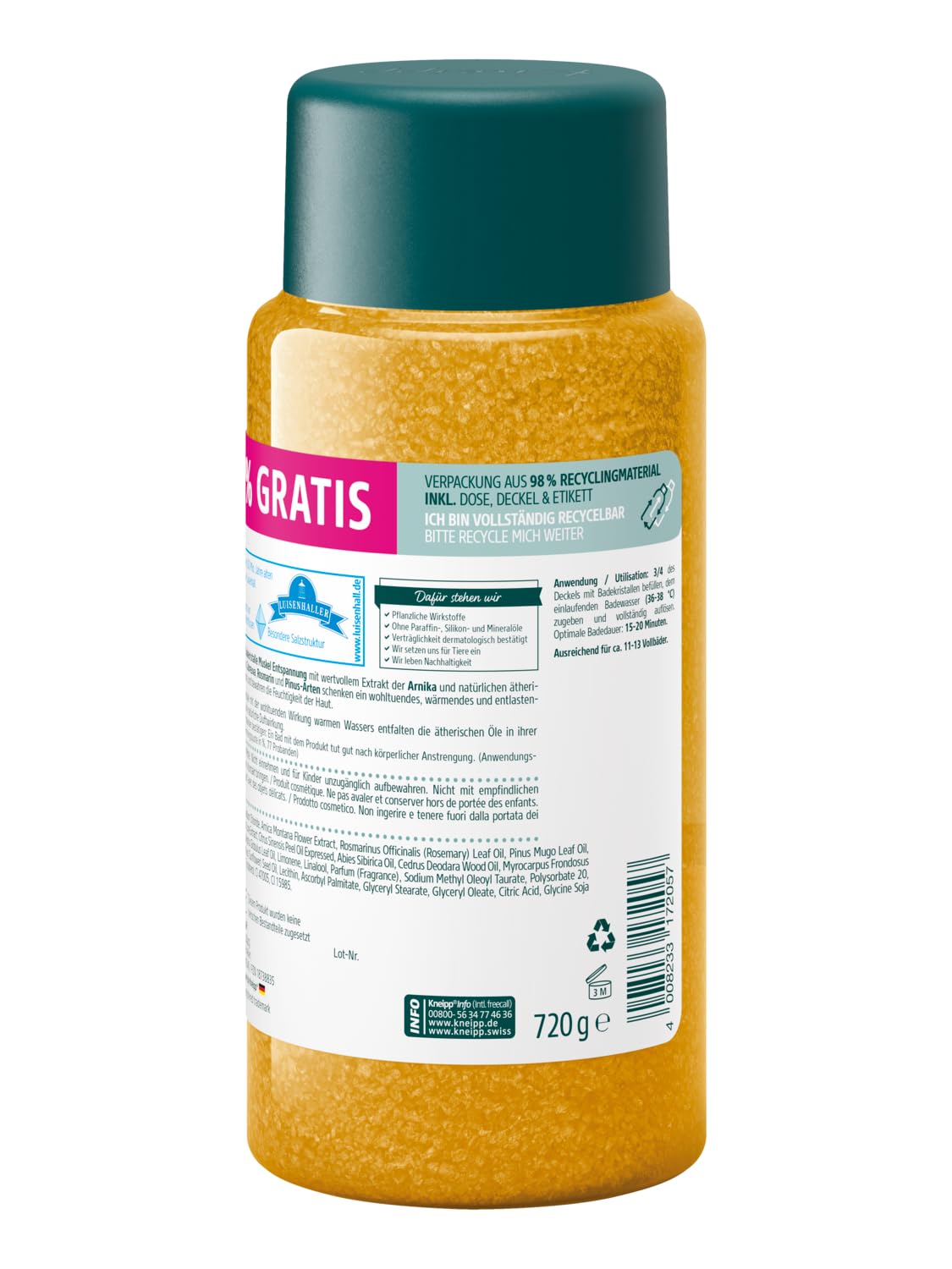 Kneipp Muskel Entspannung Sól do Kąpieli, 720 g