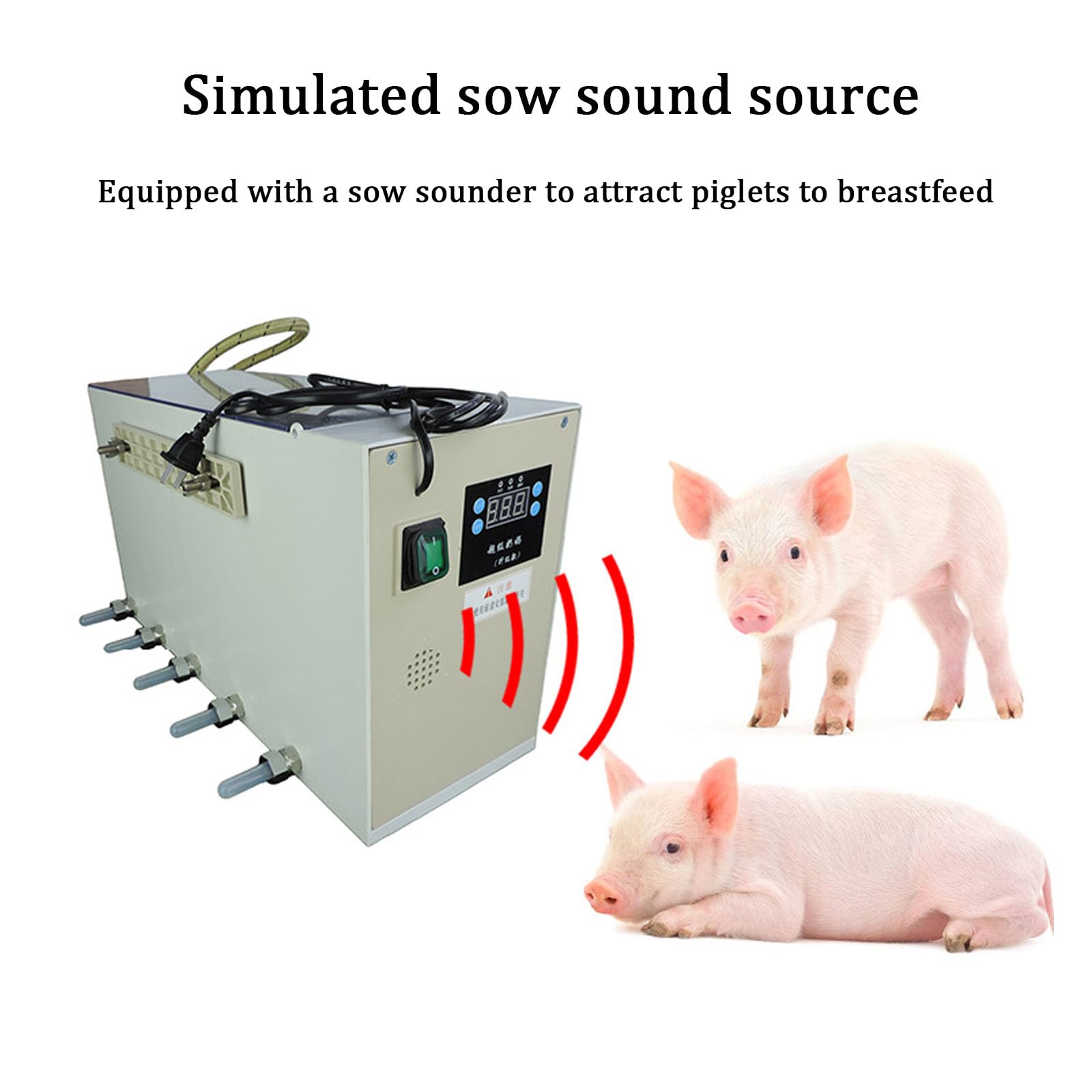 Alimentador De 10 Tetinas,máquina De Alimentación Automática Inteligente De Temperatura Constante,fuente De Sonido Simulada para Cerdas,alimentador De Lechones,puede Atraer Lechones Para Amamantar