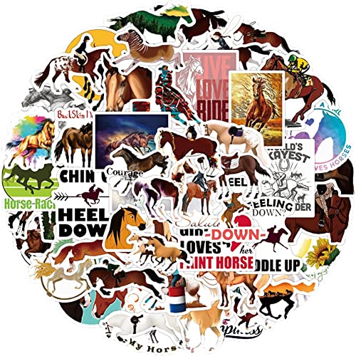 Danlai 50 Pcs Horse Stickers Vinyl Scrapbooking Autocollants Decal pour Ordinateur Portable Bouteilles À À Bagages Guitare De Skateboard De Téléphone Portable pour Ordinateur Portable