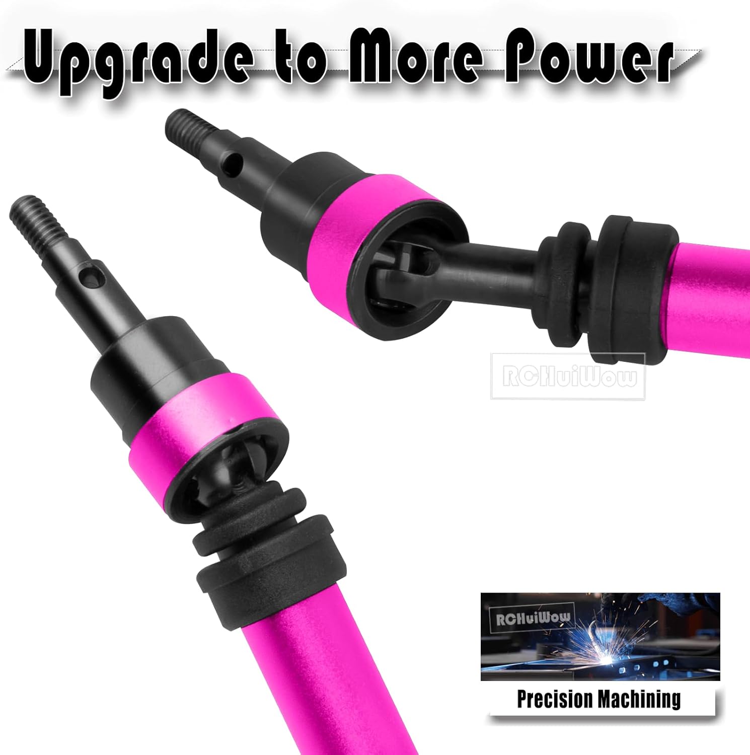 RC Driveshafts Axles Upgrades Part for 1/10 Gorgon 2WD RTR Brushed Monster Truck(ARA3230T1),Front Rear Metal Drive Shafts CVD,Pink