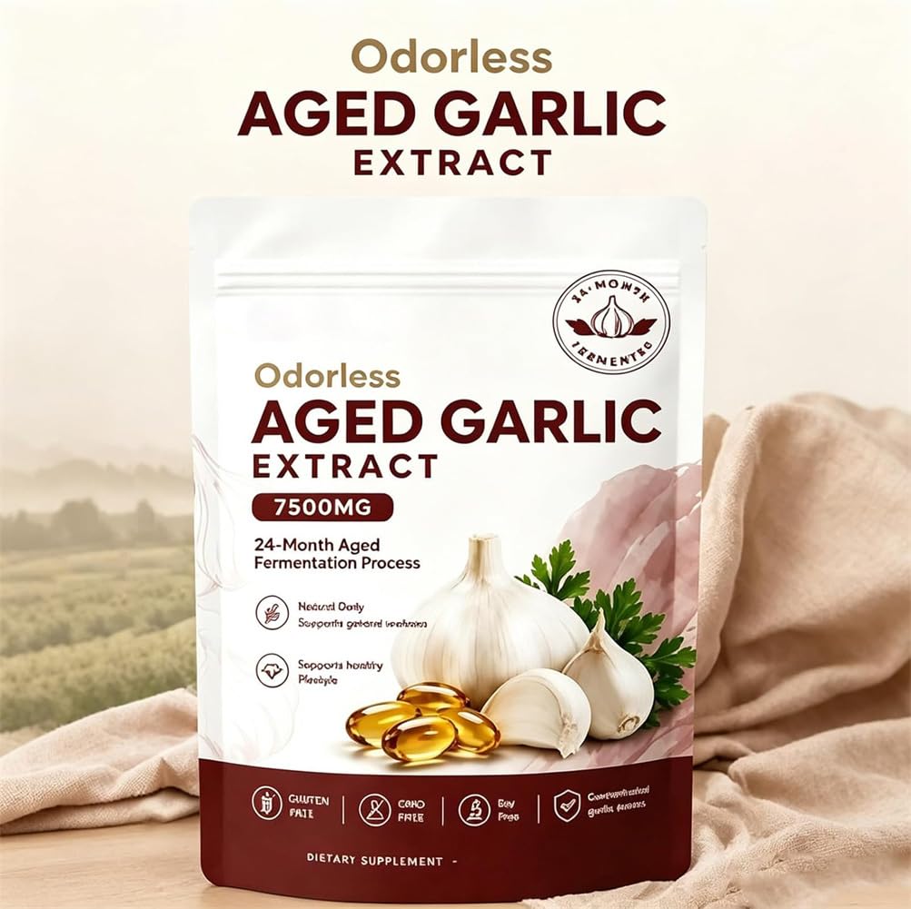 Vitalisse AJO Envejecido, Extracto De Aio Envejecido Sin Olor, Odorless Aged Garlic Extract, Organic Garlic Supplement for Daily Wellness (3Box)