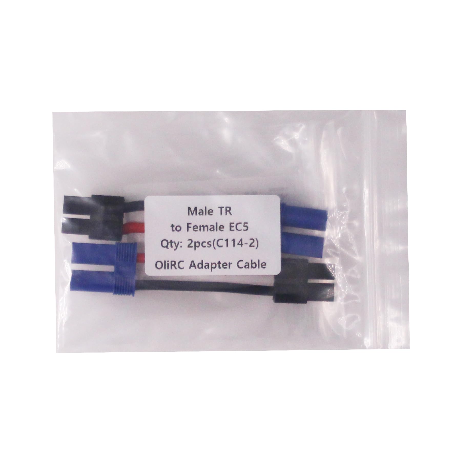 TRX To EC5 Adapter Cable - Male TRX To Female EC5, 14AWG, 5cm (2-Pack)