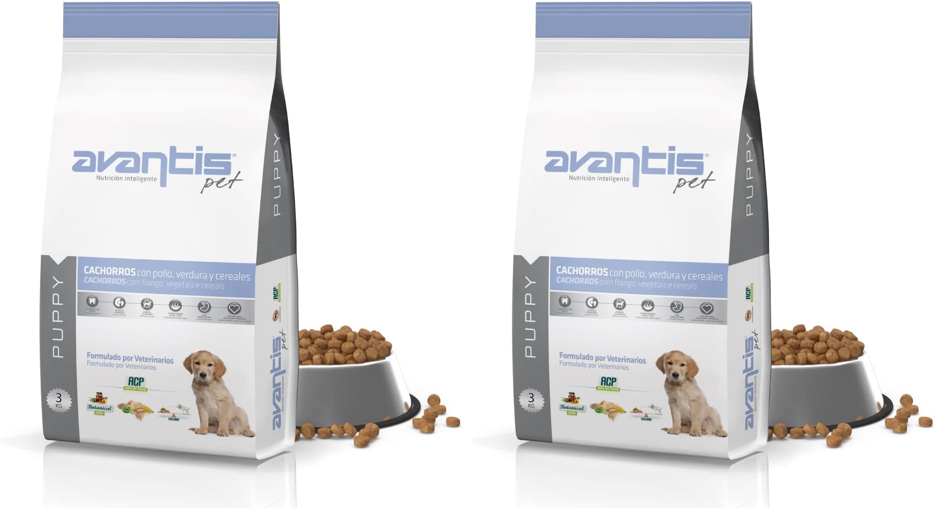 Avantis Pet Puppy - Cibo per Cani Cuccioli di Qualsiasi Razza - 3 kg - Cibo adatto per Mamme Incinte e Allattanti - Altamente Digestivo con Pollo, Verdura e Cereali (Confezione da 2)