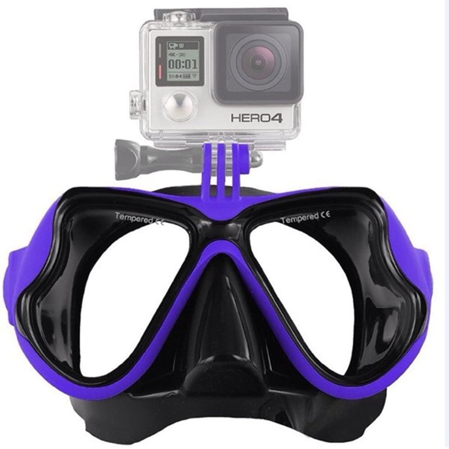 eWINNER Swimming Glasses Snorkeling Mask w/Camera Mount Goggles hard case/Diving Mas Scuba Mask Compatible with GoPro SJCAM YI Action Camera Accessory