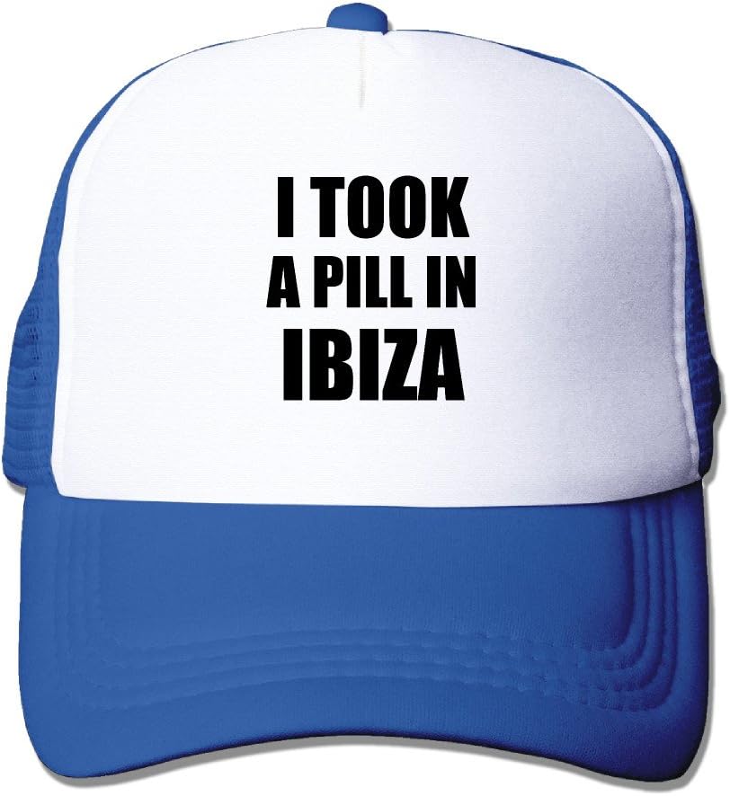 I Took A Pill in Ibiza - Vintage Style Adjustable Retro Snapback Baseball Cap Mesh Cap Fit for Men and Women RoyalBlue
