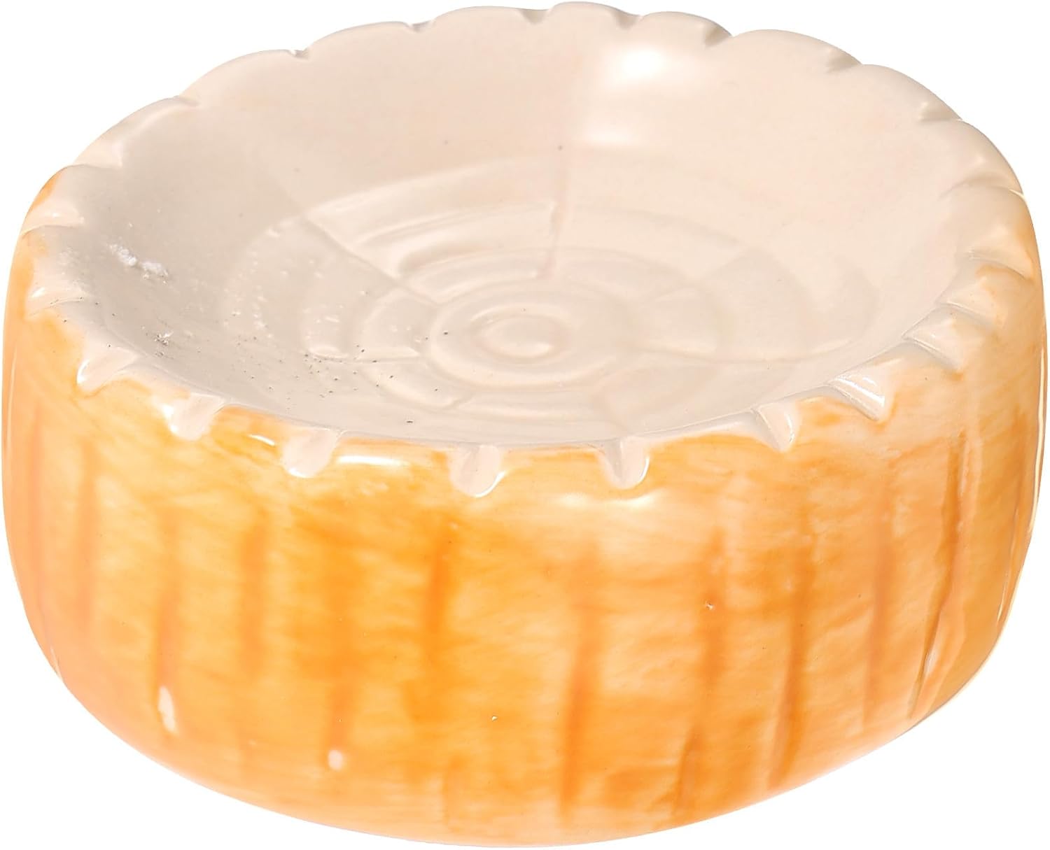 Mobestech Ceramic Pet Food Bowl Small Animal Feeding Dish Anti-tip Hamster Rabbit Rat Food Bowl for Cage Use