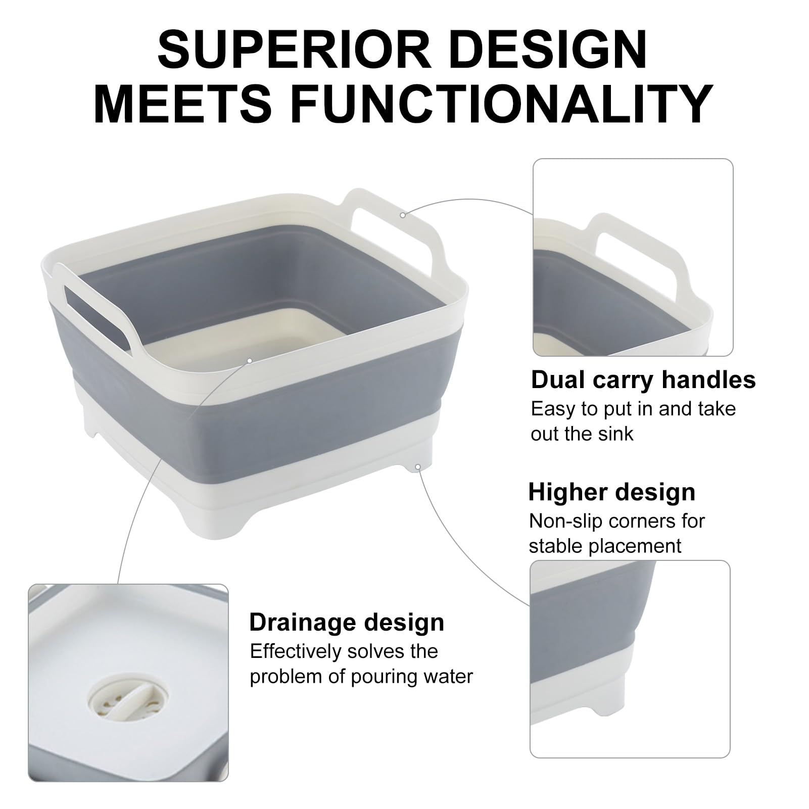 Bacinella Pieghevole 9 Litri - Lavabo Portatile Per Cucina E