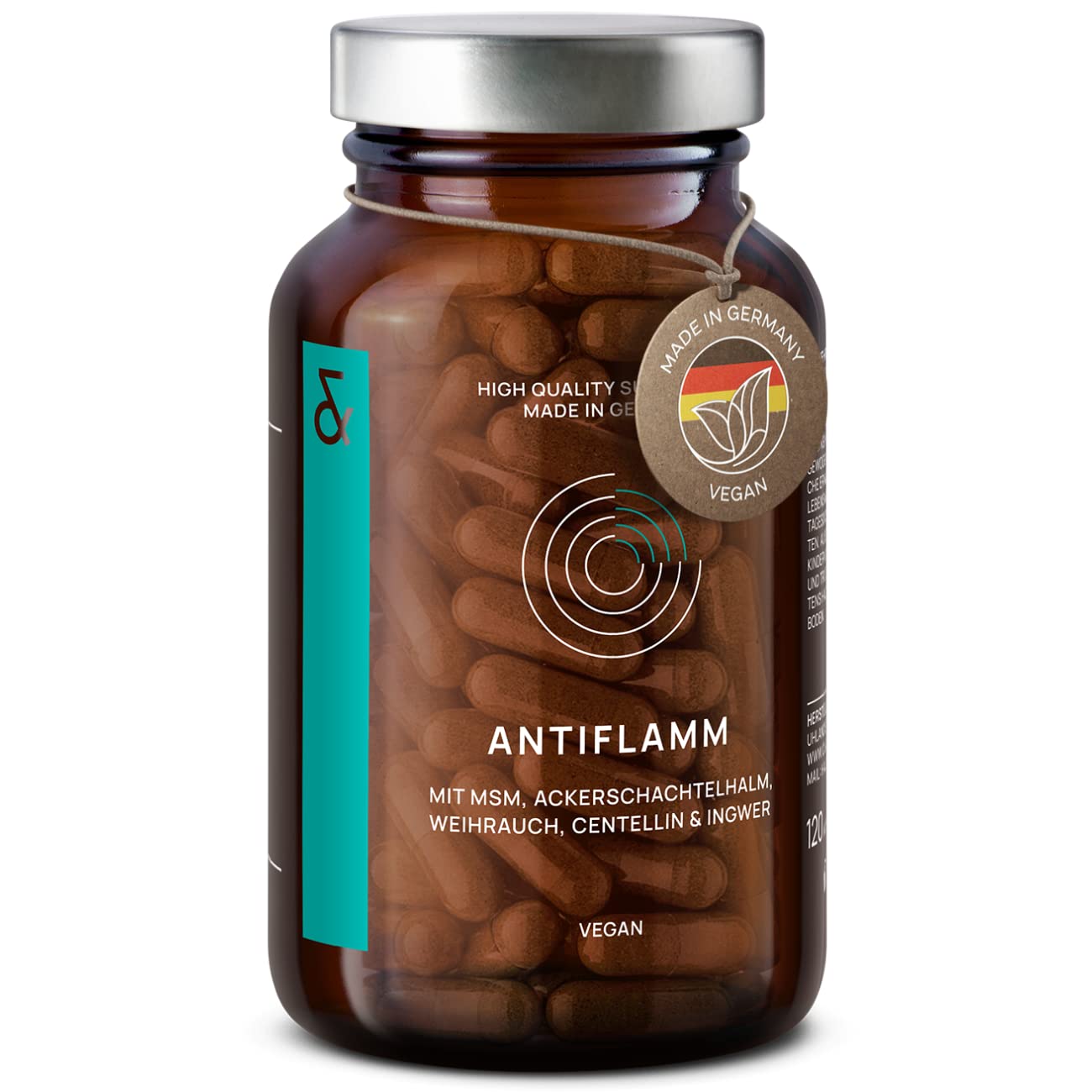 CLAV N°12 ANTIFLAMM - MSM Weihrauch Komplex - mit Ingwer Extrakt, Gotu Cola (Centella Asiatica) & Ackerschachtelhalm - 120 Kapseln