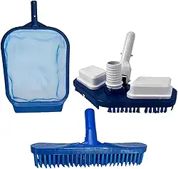 Kit de Limpeza para Piscinas Great Pool - Fibra Vinil Alvenaria - Azul - Plástico - Compatível com diferentes tipos de piscinas