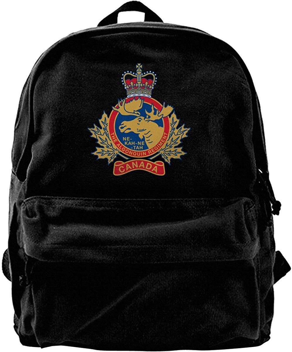The Algonquin Regiment Canada Vintage Privacy Canvas Shoulder Bag Travel Backpack School Bags