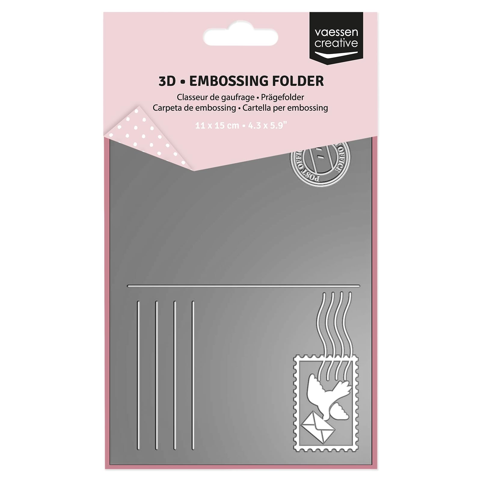 Vaessen Creative 3D Embossing Folder - Postcard 4.3 x 5.9" - Card Making Supplies for Journaling, Blank Cards and Envelopes - Scrapbook Accessories