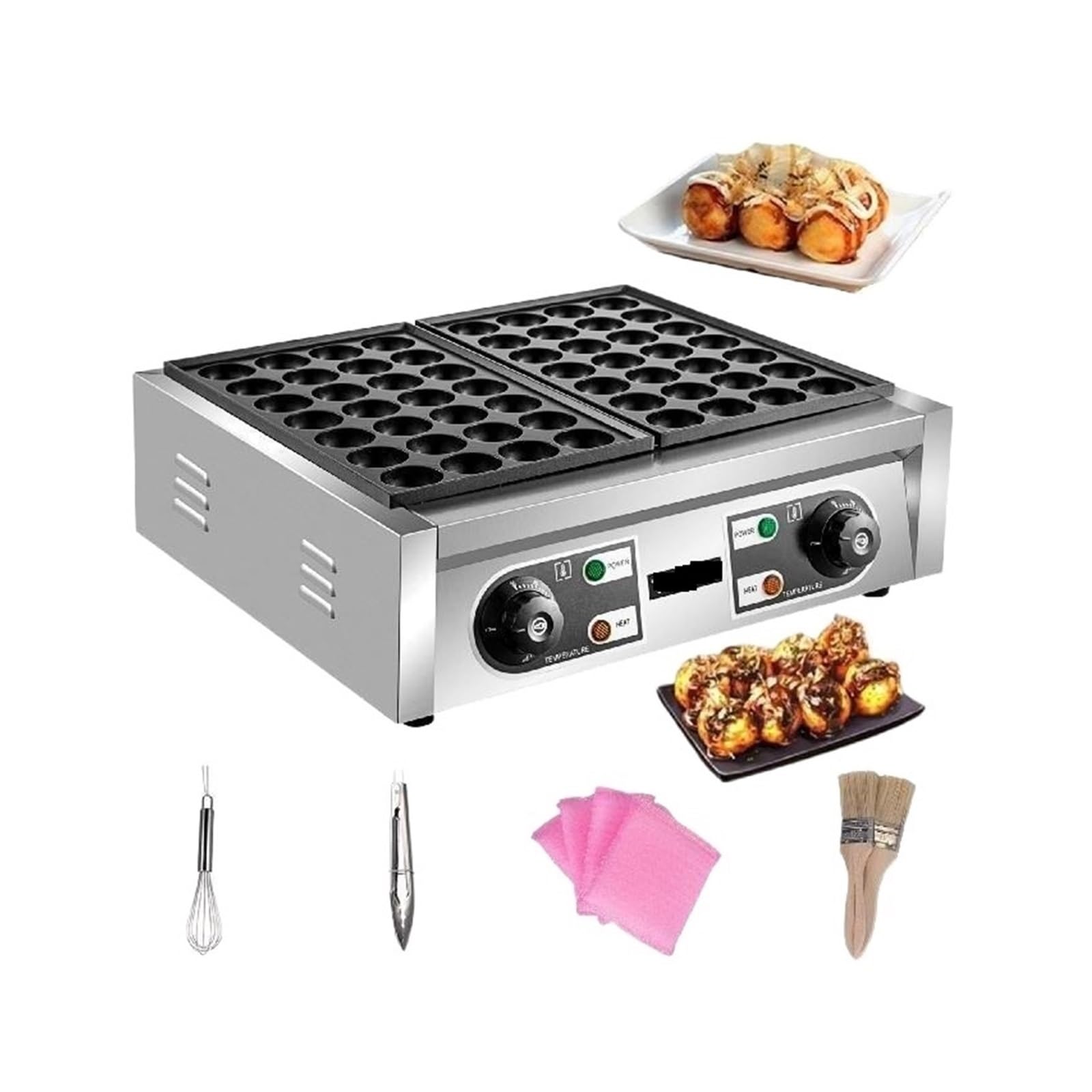 Elektrische kommerzielle Octopus Fish Ball Takoyaki Maker Doppelte Backform Maschine Antihaft-Grill