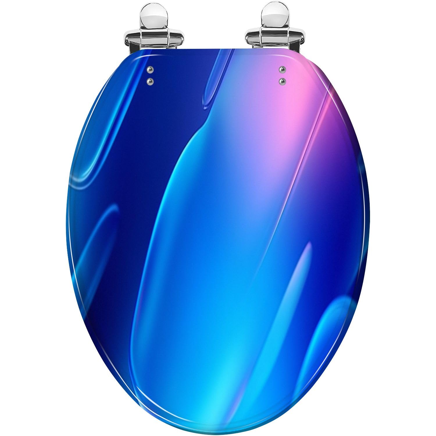 Elongated Toilet Seat Gradient blue 10 Resin Toilet Seat Slow Quiet Close Lid with Quick-Release Hinges Cover Bumpers Easy to Clean Install