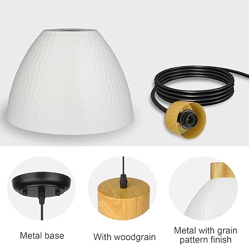 Miniatura 6 de Farmhouse Metal Pendant Light Fixture, White Kitchen Island Lights, Modern Pendant Lighting with Metal for Kitchen Sink Dining Room - 10.2 Inch