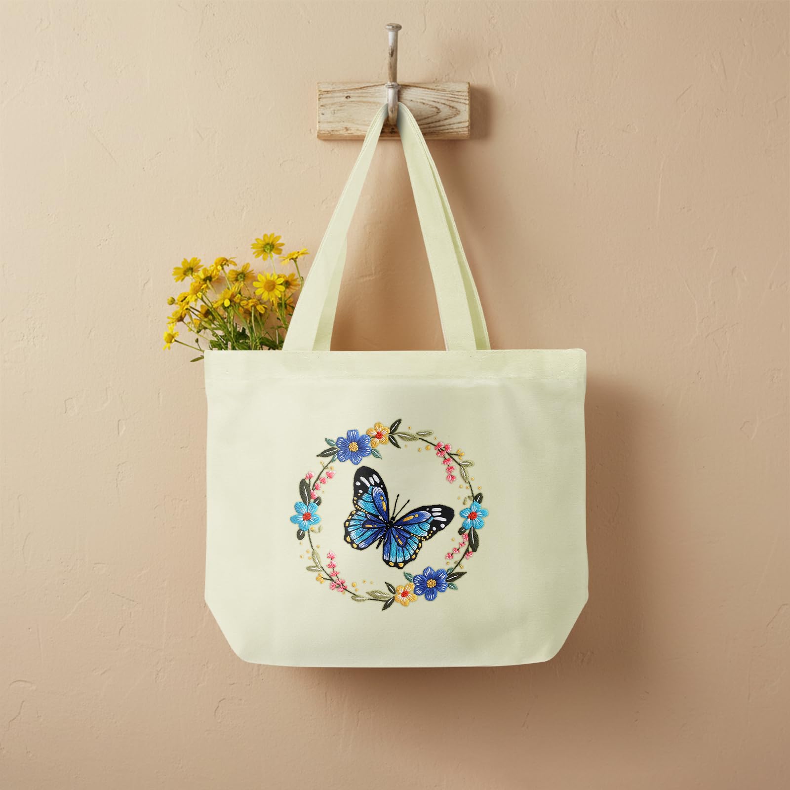 Butterfly Embroidery Tote Bag Kit - Beginner Friendly! -1