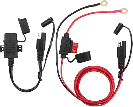 SAE to USB Cable Adapter, Quick Disconnect 2.1A USB Charger with Inline Fuse & O Ring Terminal, 12V-24V Waterproof SAE Fast Charging Socket Cable for Motorcycle Phone Tablet GPS