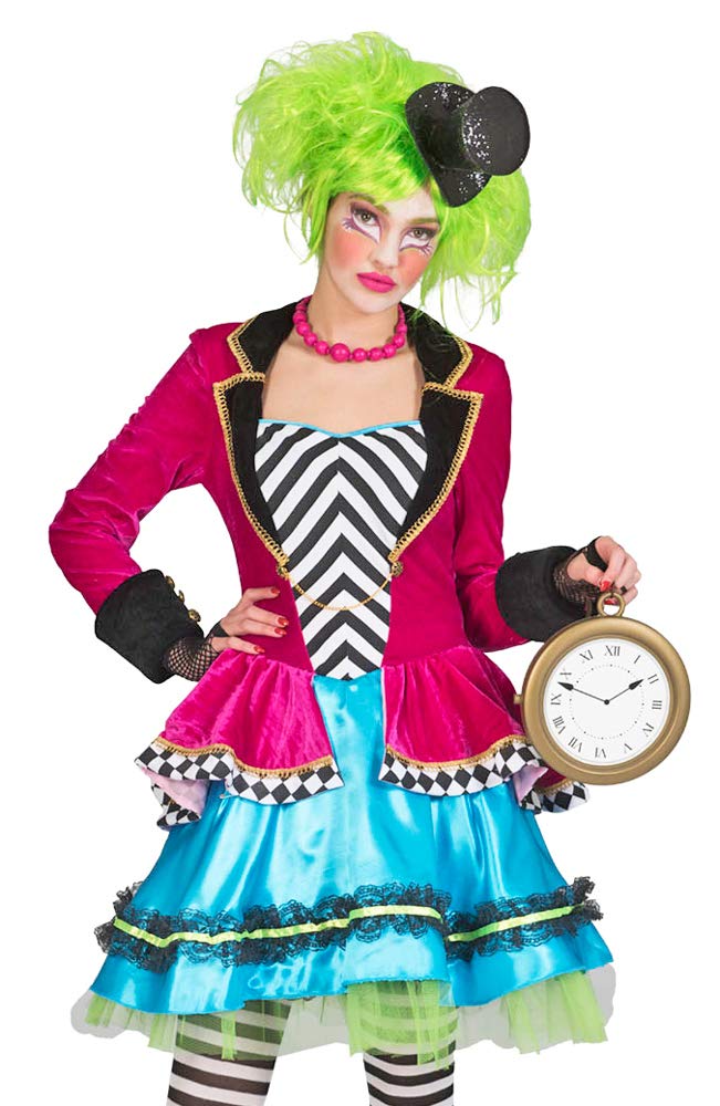 FunnyFashion, costume da cappellaio per donna – travestimento da favola per carnevale multicolore 42-44