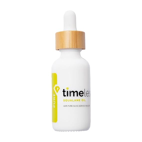Timeless Skin Care Squalane Oil 100% Pure - Plant-Based Face Oil - Fragrance-Free - For Dry Skin - Moisturizing - 1 oz