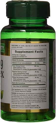 Miniatura 2 de Natures Bounty - Complejo Ginseng Plus Royal Jelly - 75 cápsulas