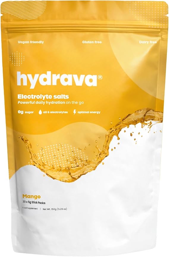 Electrolyte Sachets | Electrolyte Hydration Sachets with Sodium, Magnesium, Vitamin C, More | Zero Sugar, Advanced Electrolyte Powder for Daily Use | Mango | 30 Sticks