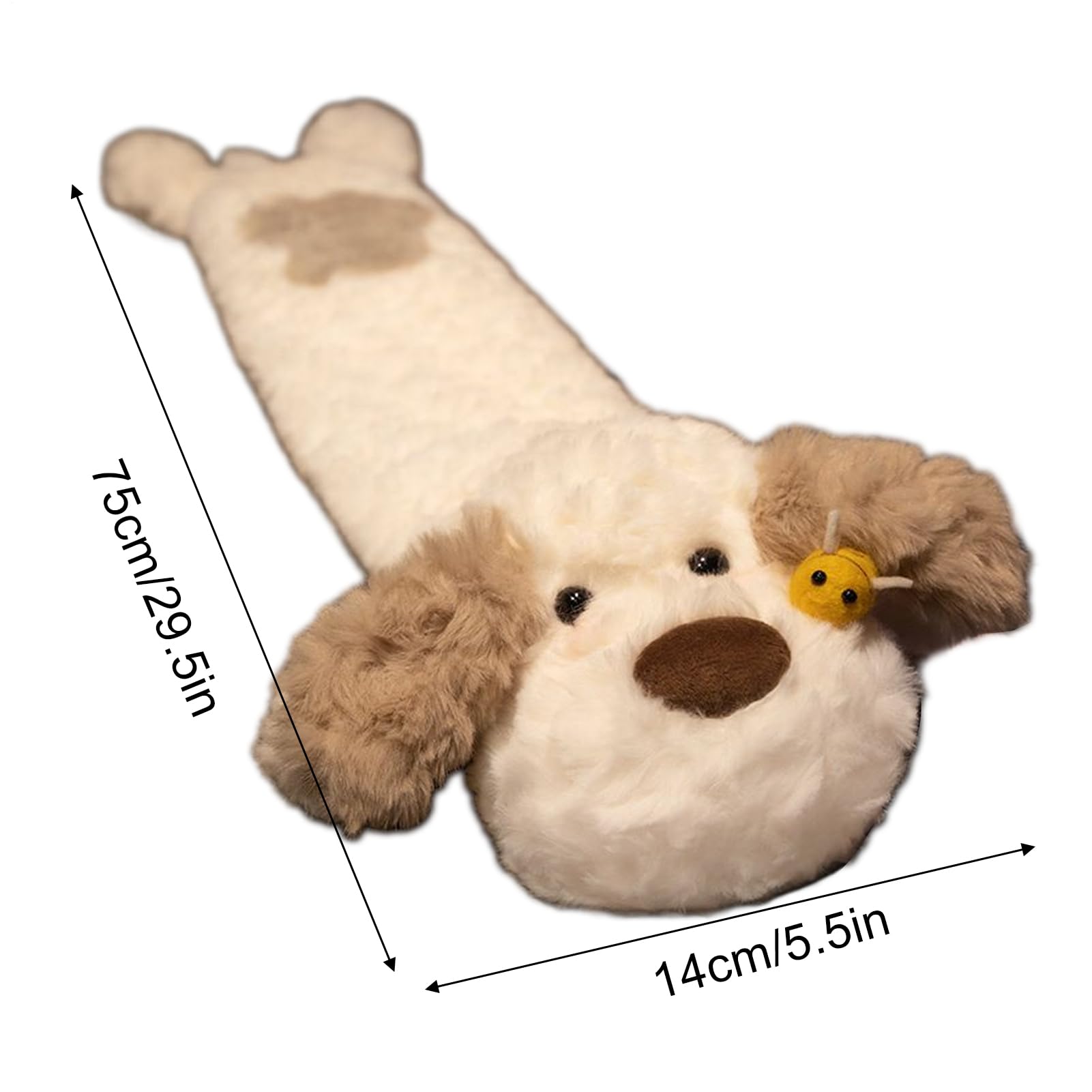 Torba na ciepłą wodę w 75 cm, długa pluszowa zabawka Bee Dog do ogrzewania