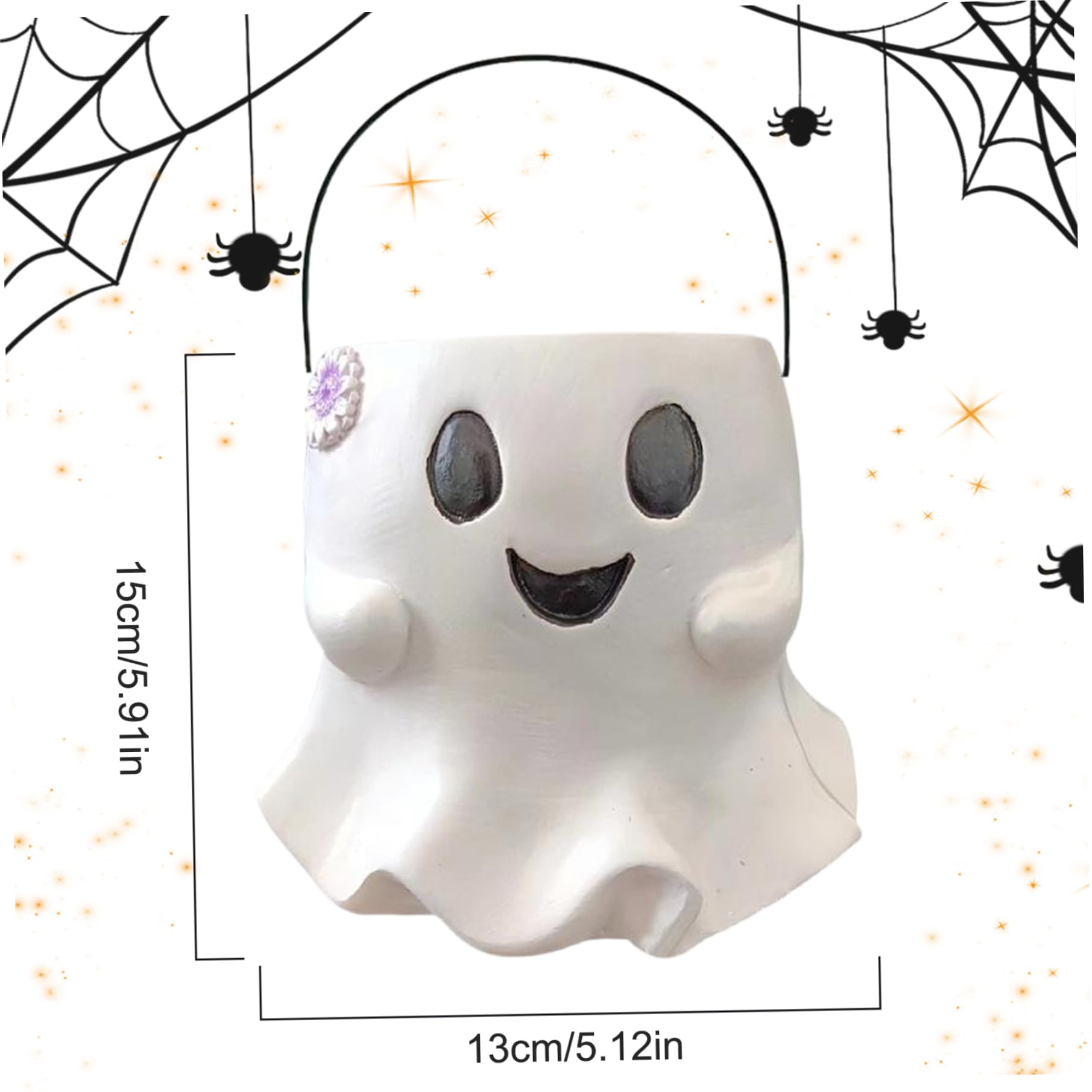 Seau à Bonbons D'Halloween Fantôme - Panier Noir Pour Collecte De Friandises, Décoration De Fête