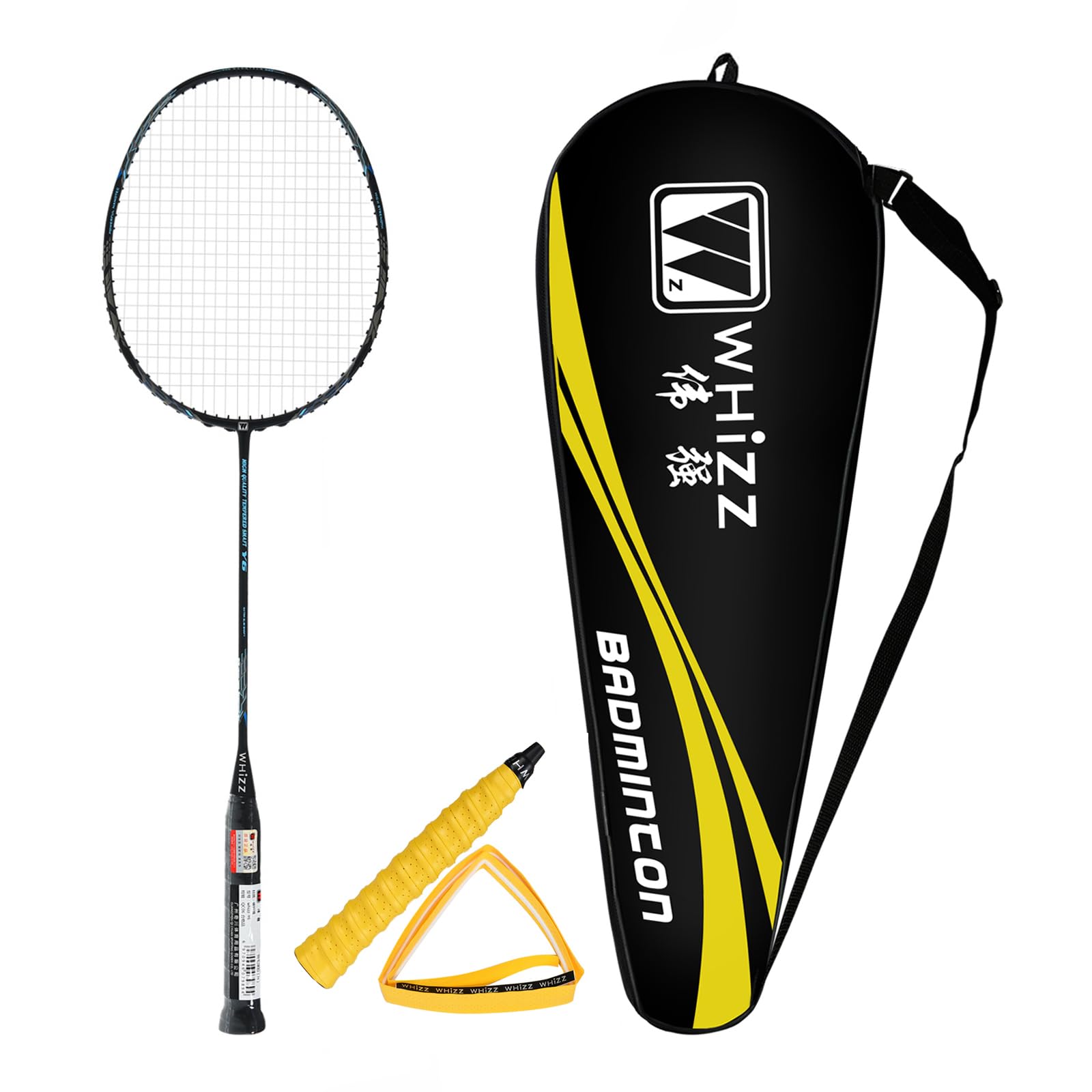 Whizz Ultralight Carbon Graphite Badminton Racket with Grip Tape & Carrying Bag
