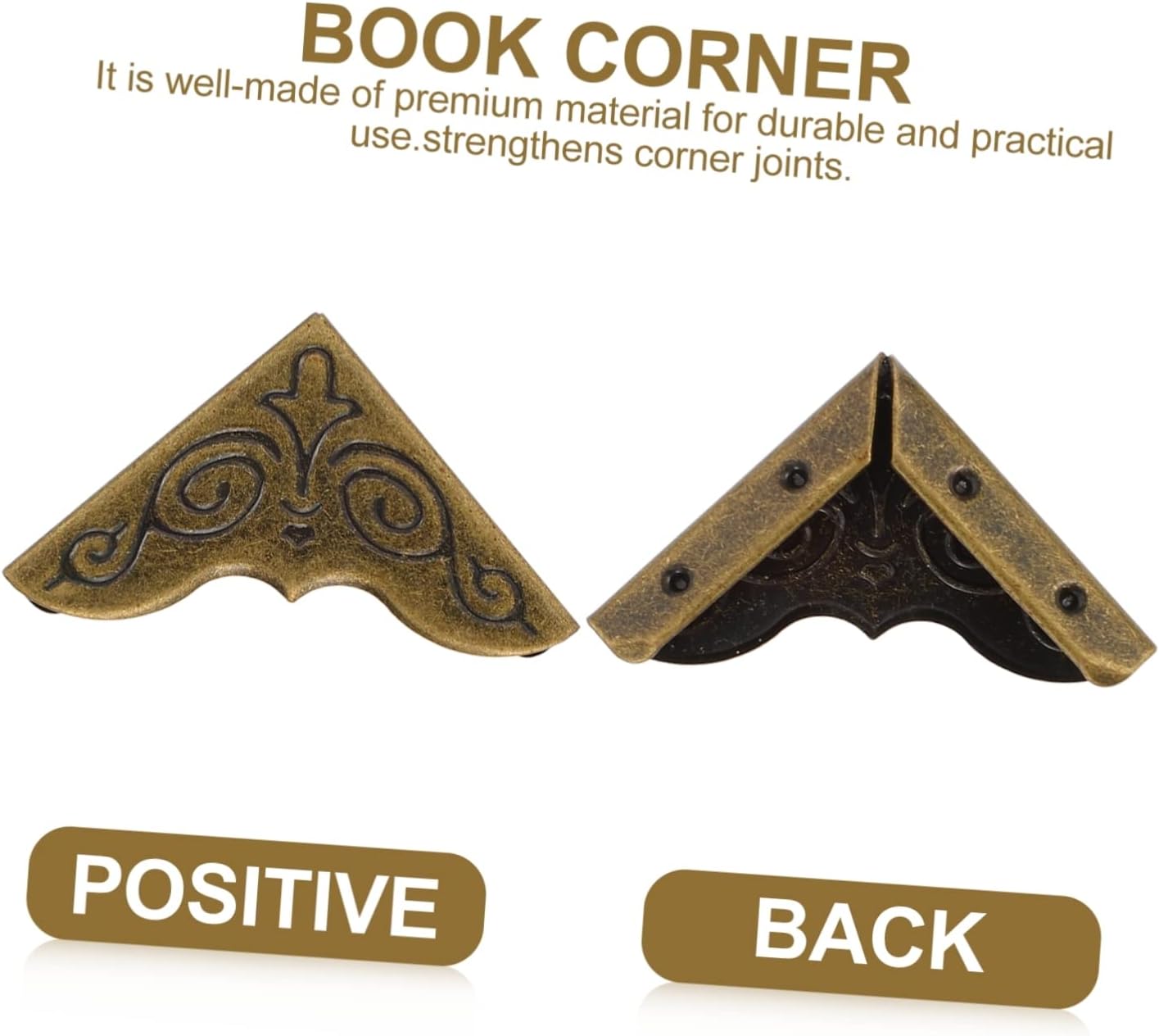 DOITOOL 50pcs Vintage Corner Protectors for Photo Albums Scrapbooks Notebooks Decorative Retro Style Album Corner Covers for Projects and Crafting