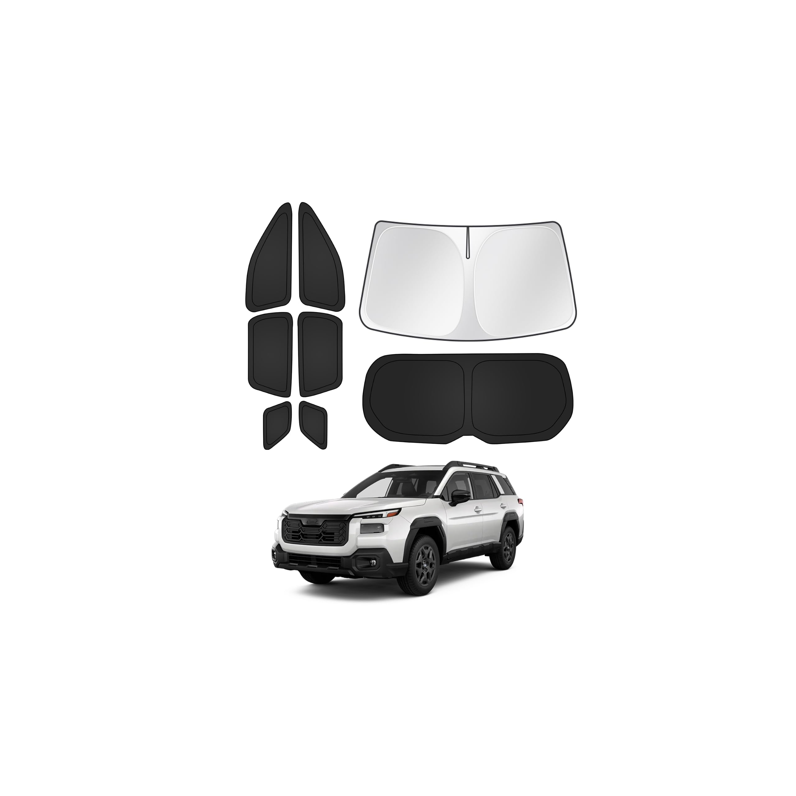 Canvcle Window Shades for 2026 2027 Subaru Outback Accessories Windshield Sun Shade Side Rear Window Covers Sunshade Sun Visor Shield Privacy Protection for Camping Keep Vehicle Cool Black 8PCS