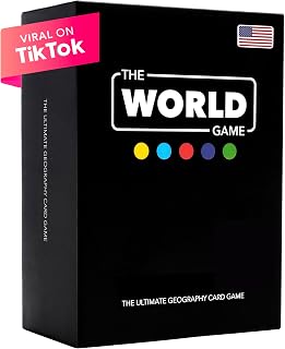 The World Game: Geography Card Game with World Map - Educational Board Game for Kids 8-12, Families & Adults