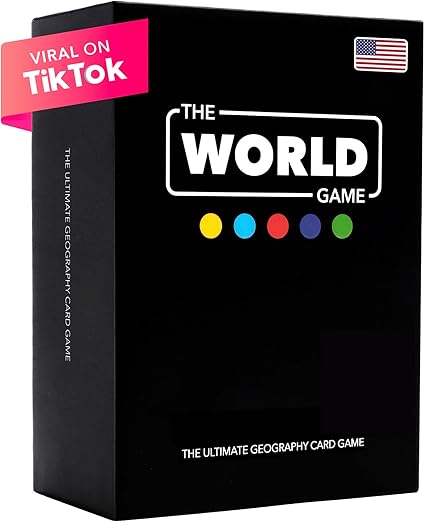 The World Game - Geography Card Game - Educational Games for Kids, Family and Adults - Cool Learning Gift Idea for Teenage Boys & Girls 8-12 with Map